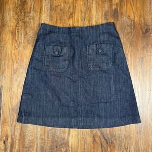 Boden Denim A-line skirt dark wash above knee length